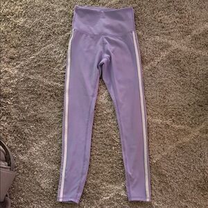 Juniors Lavender Leggings with White Stripes